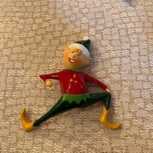 Vintage sitting shelf pixie elf resin 1981 Christmas